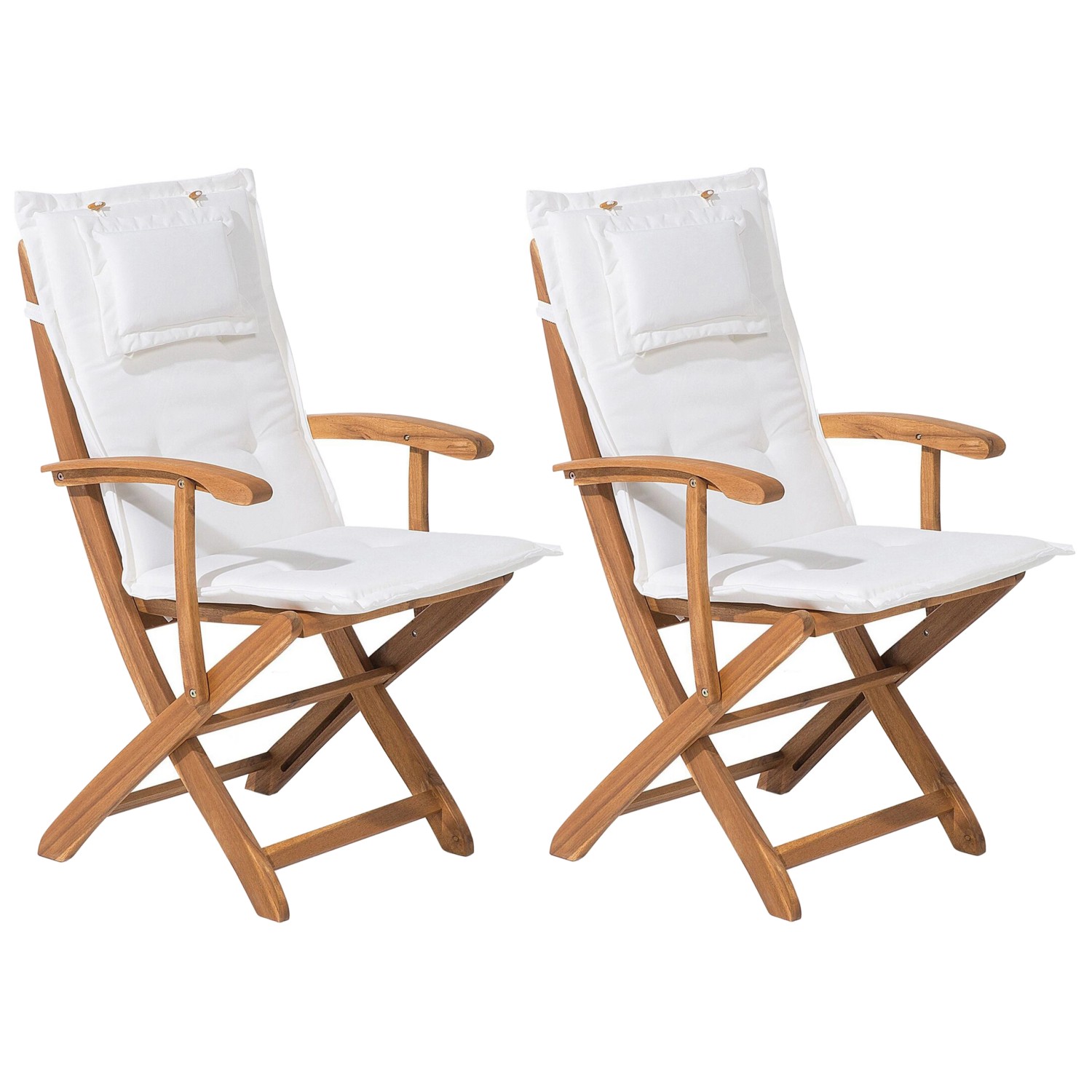 Beliani Gartenstuhl Heller Holzfarbton Weiss 48x42x93 günstig online kaufen