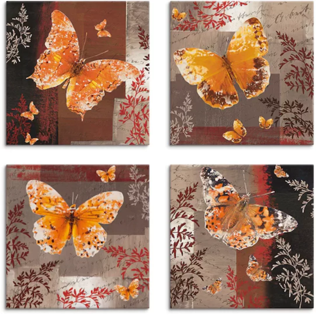 Artland Leinwandbild "Schmetterling 1-4", Insekten, (4 St.), 4er Set, versc günstig online kaufen