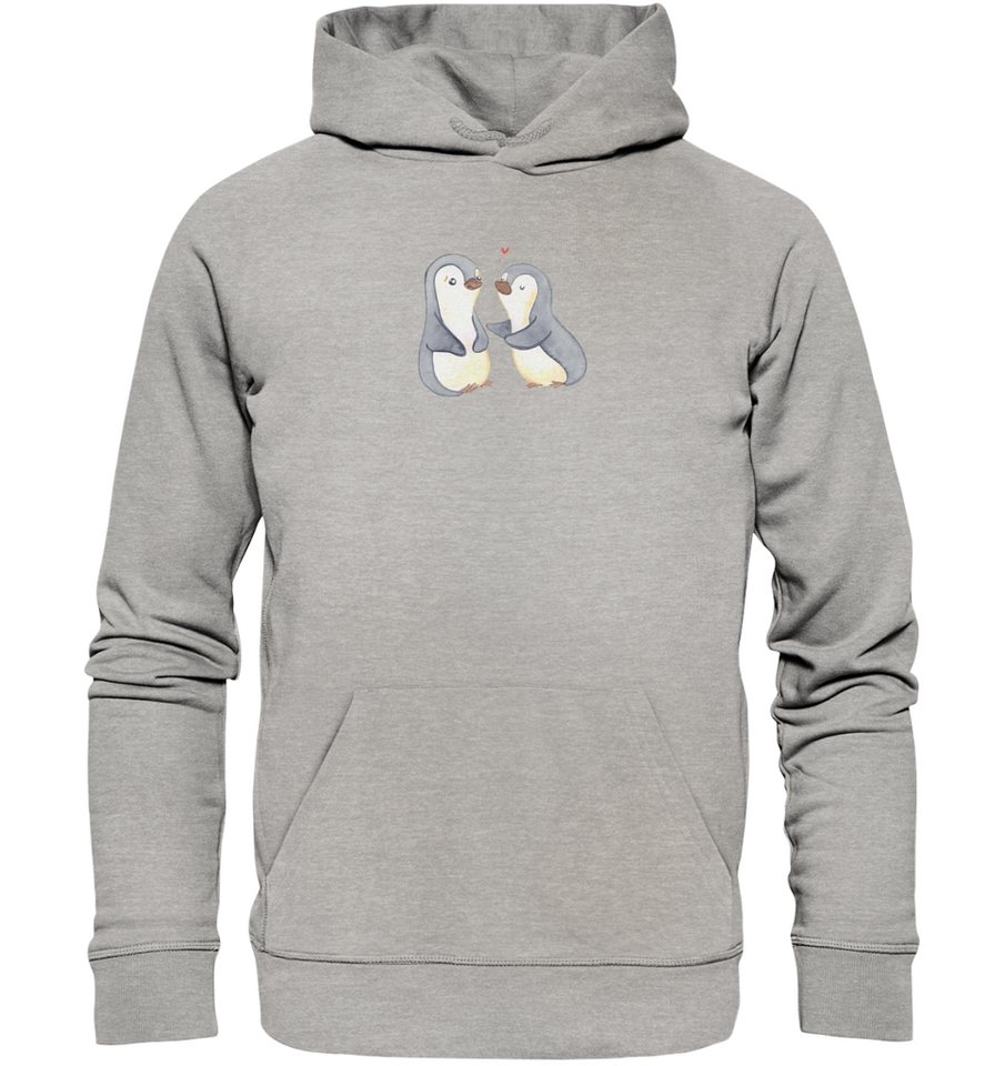 Mr. & Mrs. Panda Hoodie Größe XS Pinguine trösten - Heather Grey - Geschenk günstig online kaufen