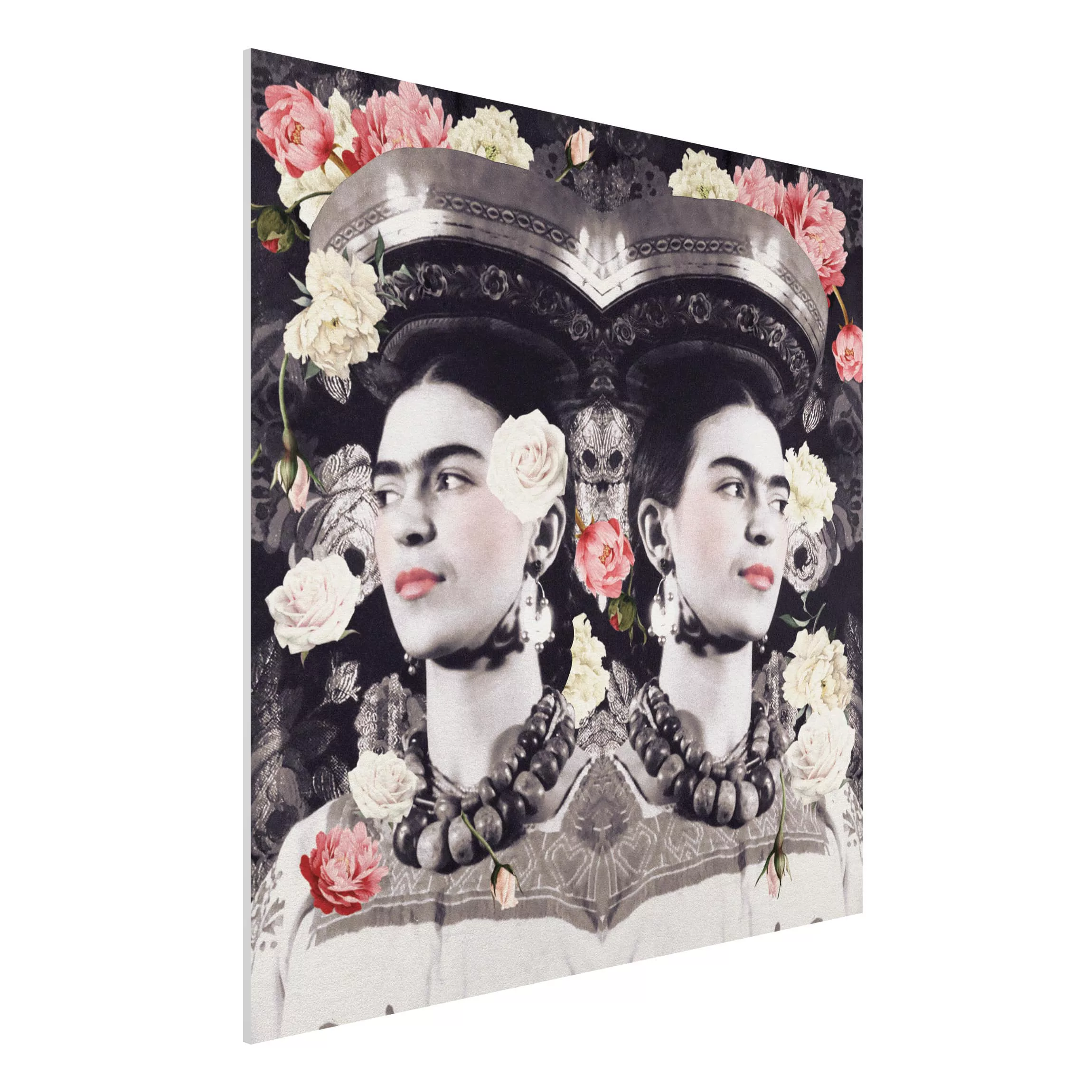 Forexbild Kunstdruck - Quadrat Frida Kahlo - Blumenflut günstig online kaufen