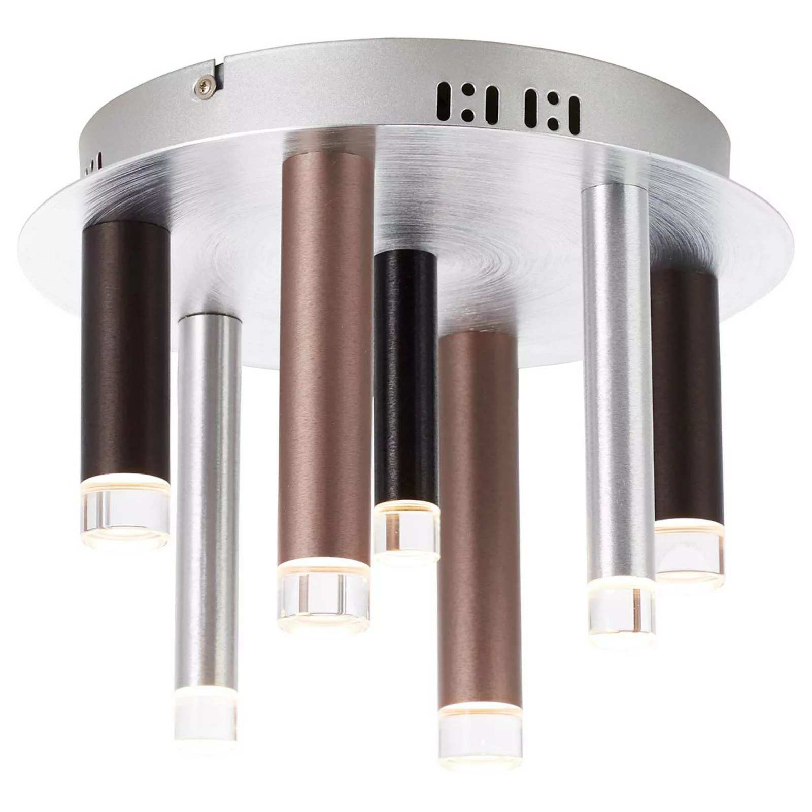 LED Deckenleuchte Cembalo in Aluminium und Schwarz 7x 4,29W 2900lm günstig online kaufen