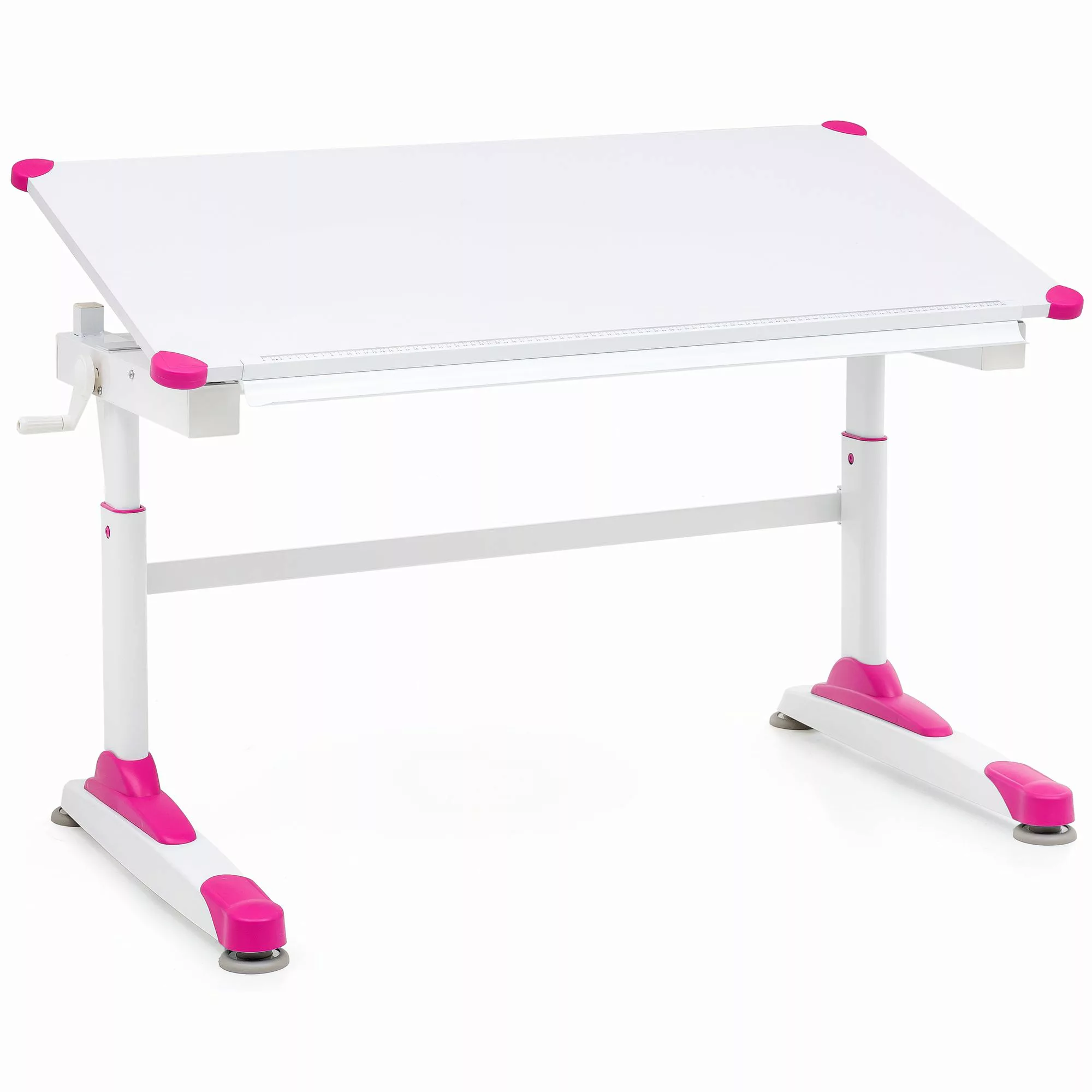 Design Kinderschreibtisch Holz 119 x 67 cm Pink/Weiß Maltisch | Neigbarer M günstig online kaufen