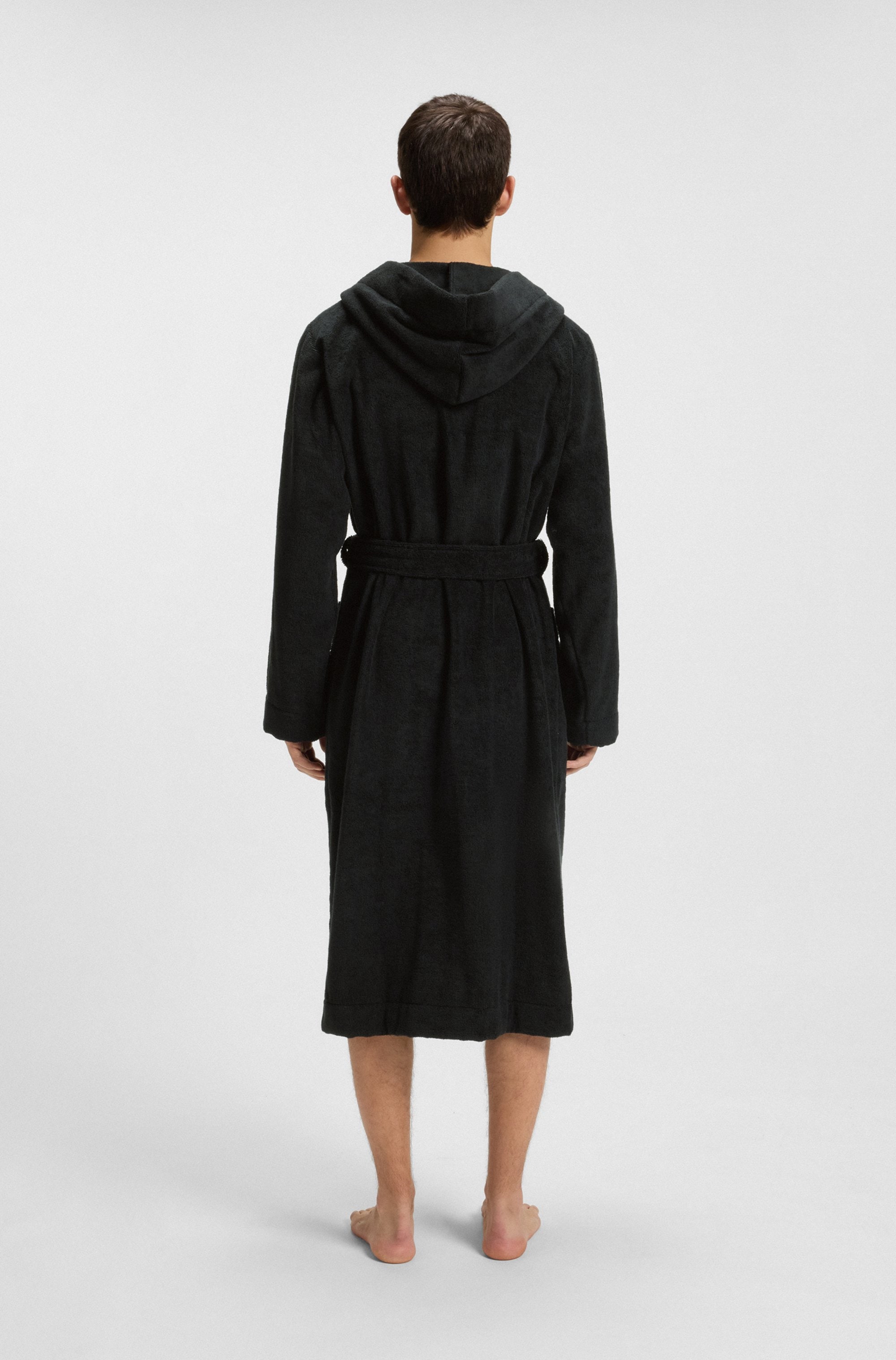 HUGO Bademantel Terry Gown Hooded, Midilänge, günstig online kaufen