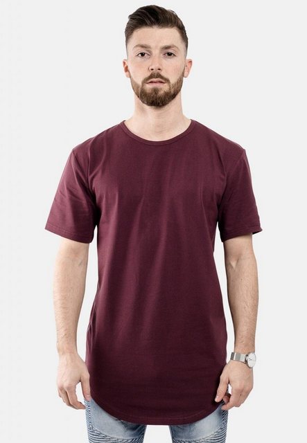 Blackskies T-Shirt Side Zip Longshirt T-Shirt Burgundy Medium günstig online kaufen