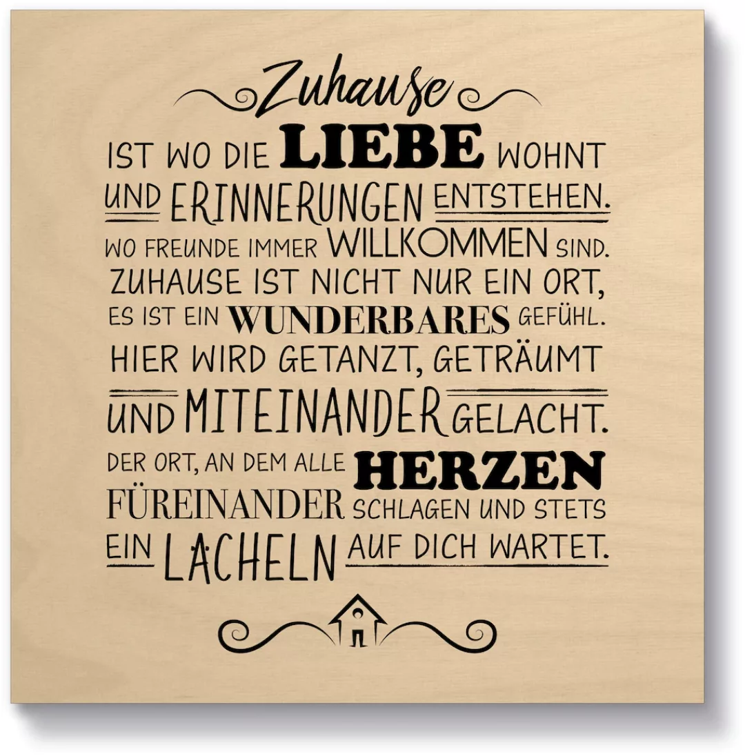 Artland Holzbild "Zuhause I", Sprüche & Texte, (1 St.) günstig online kaufen