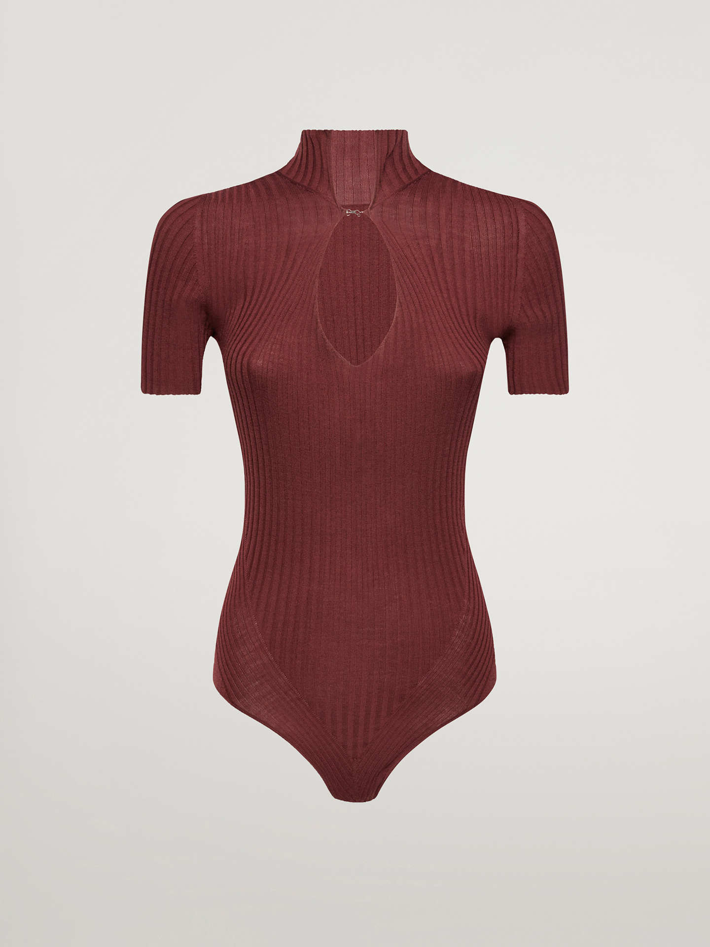 Wolford - Merino Rib String Body, Frau, port royale, Größe: L günstig online kaufen