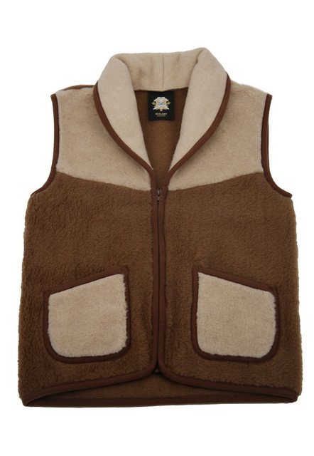 Hollert Fellweste Wollweste Como Beige Beige/Braun Unisex Merinowolle günstig online kaufen