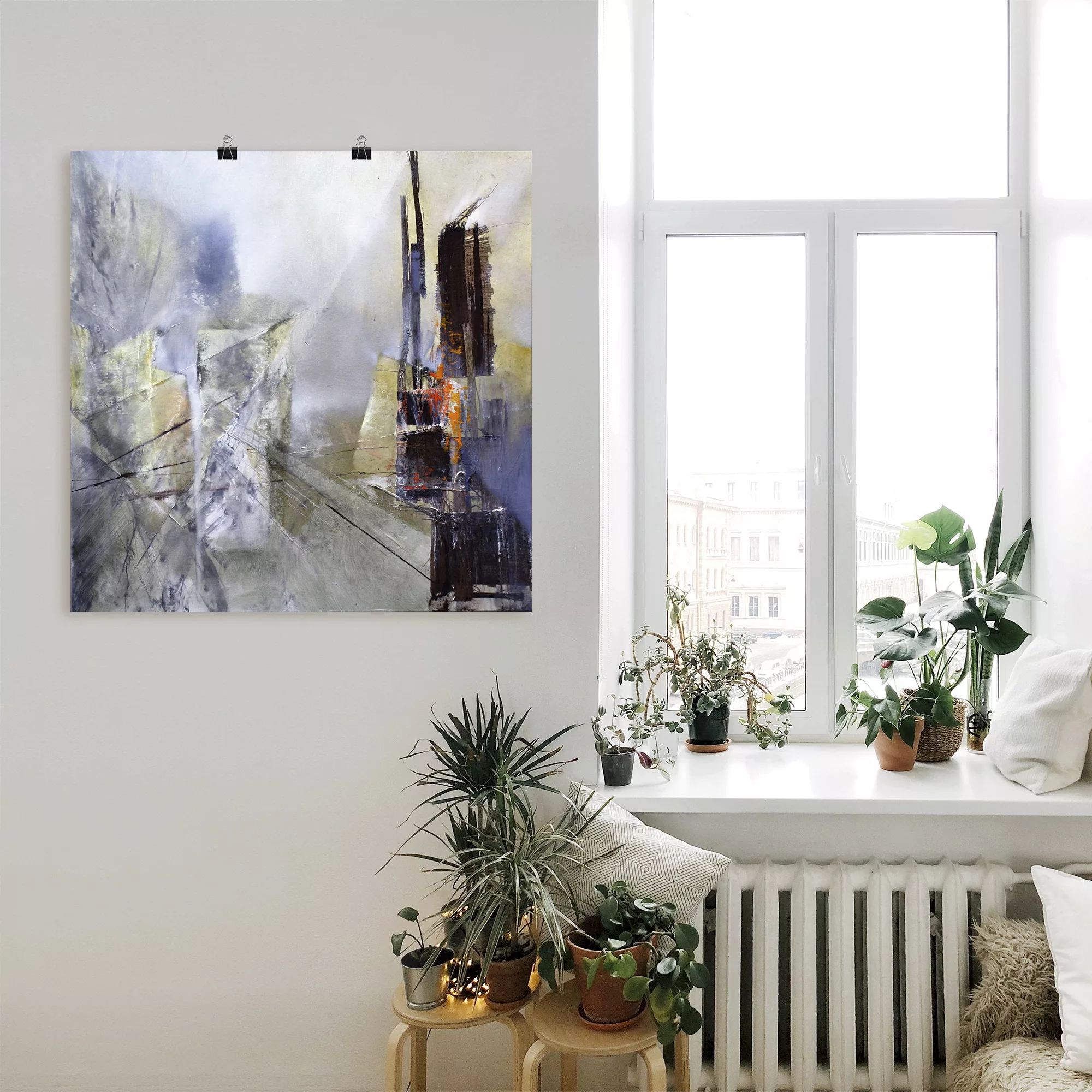 Artland Wandbild »Abstrakte Komposition in weiß«, Gegenstandslos, (1 St.), günstig online kaufen