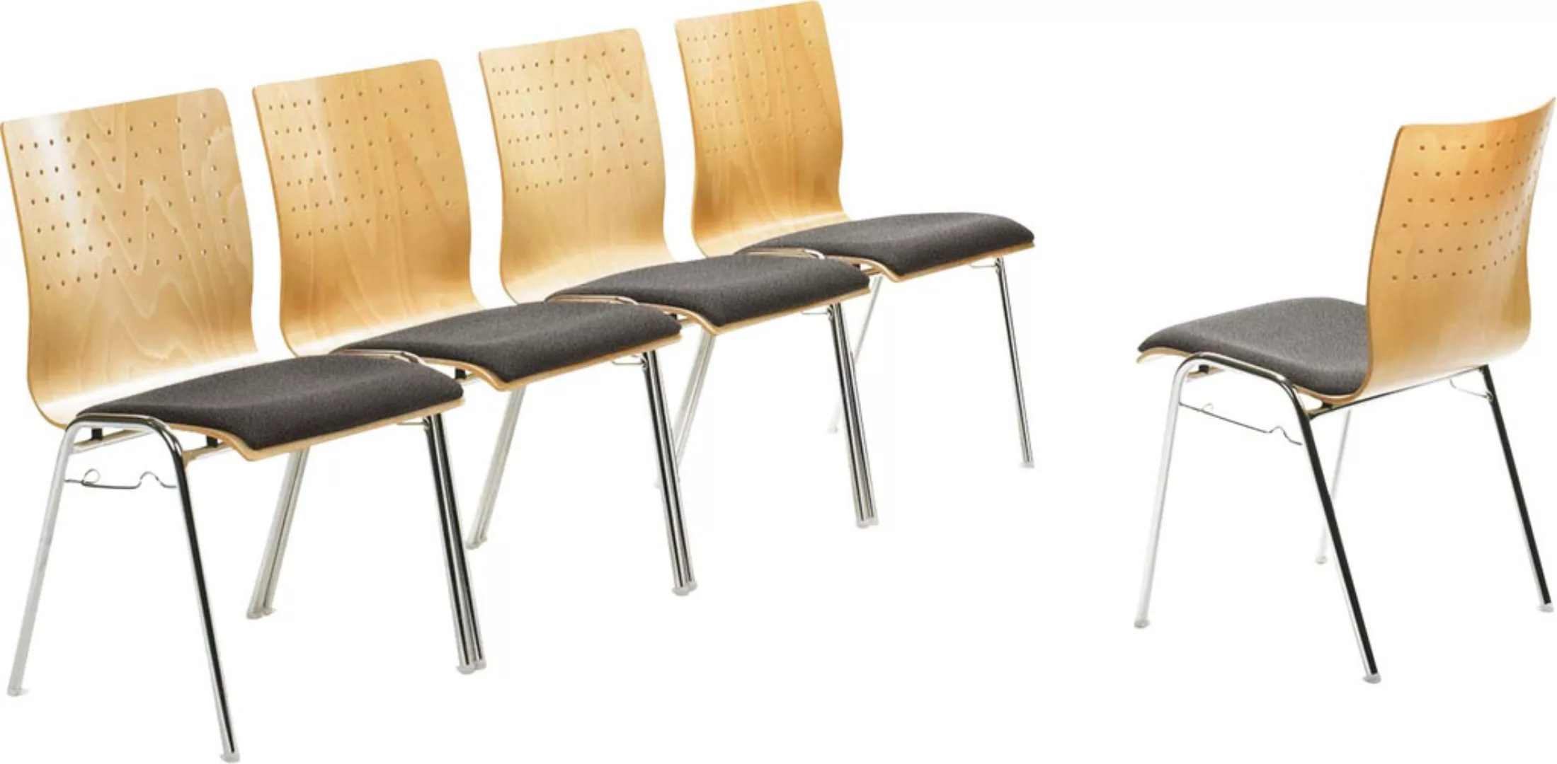 Mayer Sitzmöbel Besucherstuhl "2118", Struktur (100% Polyester), Stapelstuh günstig online kaufen
