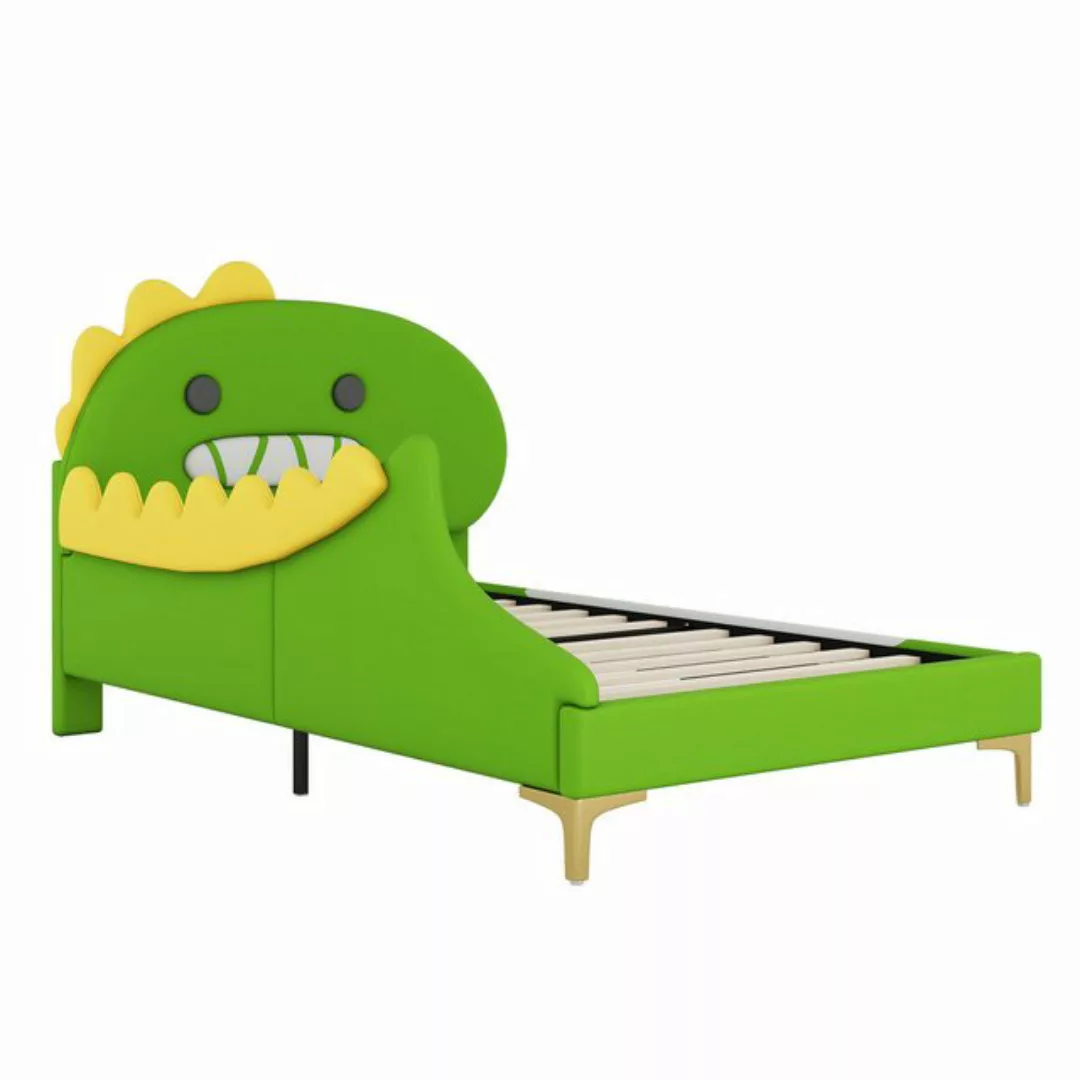 MODFU Kinderbett Cartoon Dinosaurier Form, Flachbett, kunstleder Material, günstig online kaufen