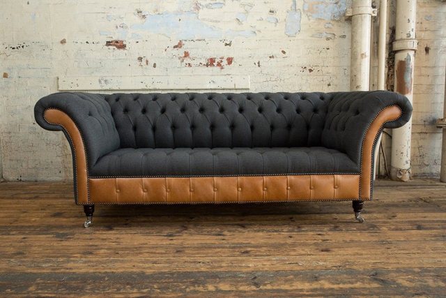 JVmoebel Chesterfield-Sofa Chesterfield Sofa Couch Polster Design 3Sitzer D günstig online kaufen