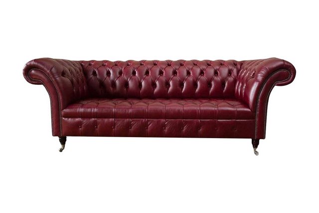 JVmoebel Sofa Chesterfield 3 Sitzer Leder Couch Polster Luxus Braun Sofa Mö günstig online kaufen