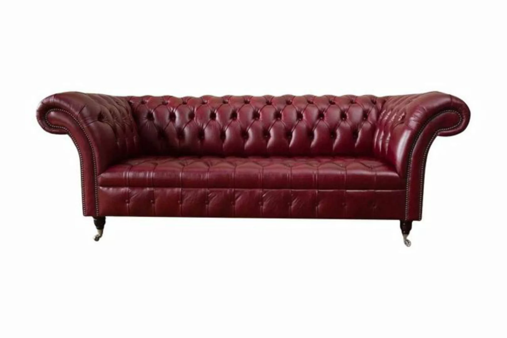 JVmoebel Sofa Chesterfield 3 Sitzer Leder Couch Polster Luxus Braun Sofa Mö günstig online kaufen