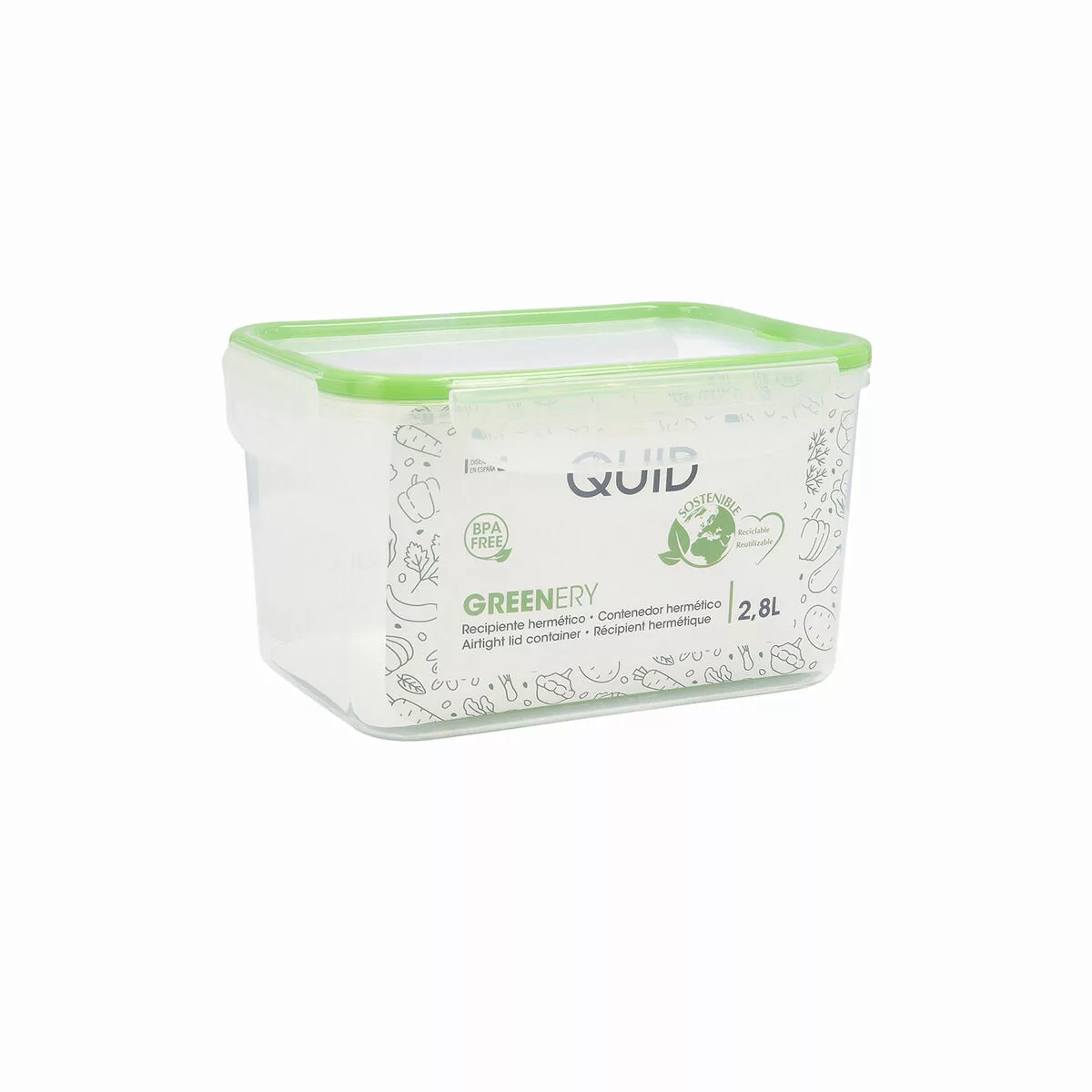 Lunchbox Quid Greenery 2,8 L Durchsichtig Kunststoff (pack 4x) günstig online kaufen