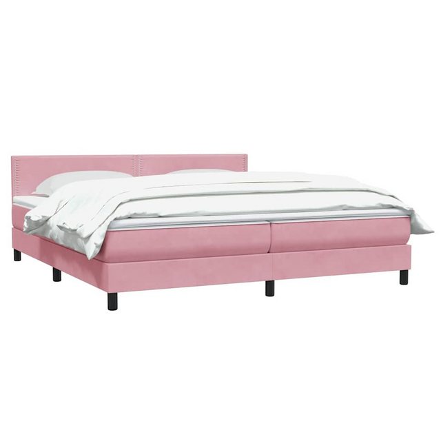 vidaXL Bett Boxspringbett mit Matratze Rosa 200x220 cm Samt günstig online kaufen