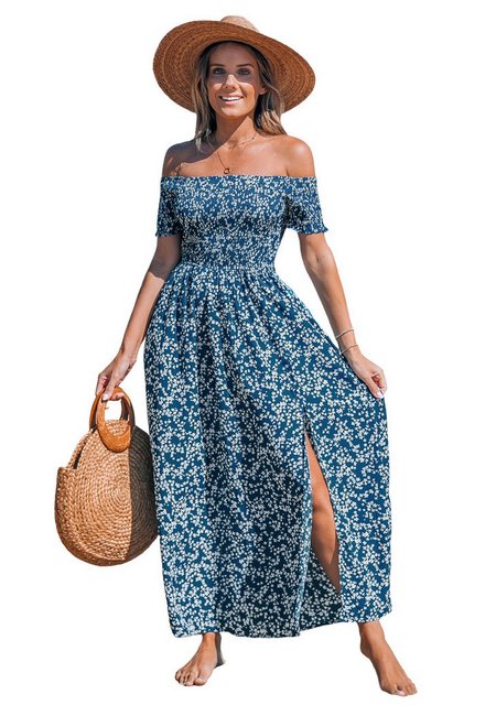 Cupshe Off-Shoulder-Kleid Ditsy Trägerloses Maxikleid günstig online kaufen