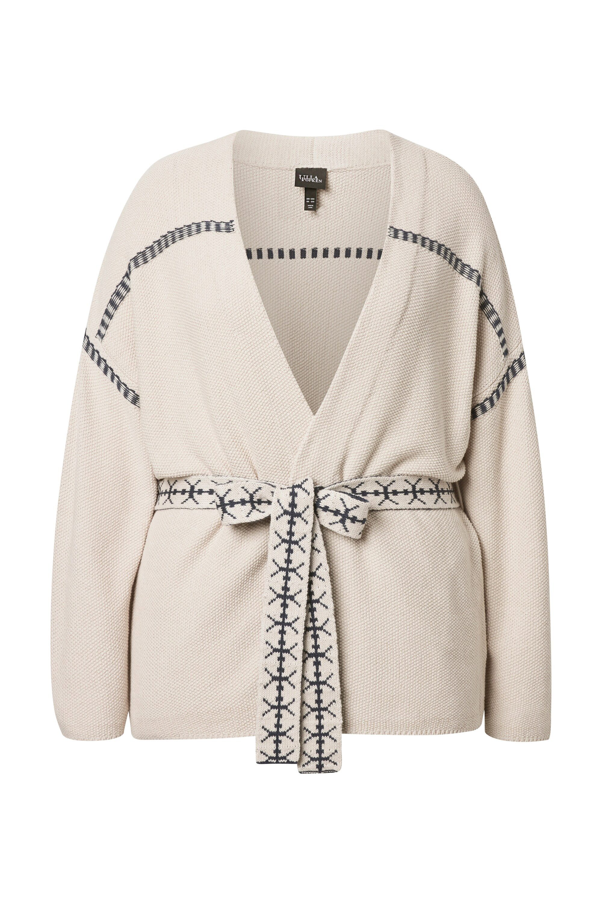 Ulla Popken Strickjacke Strickjacke Zierstreifen Oversized günstig online kaufen