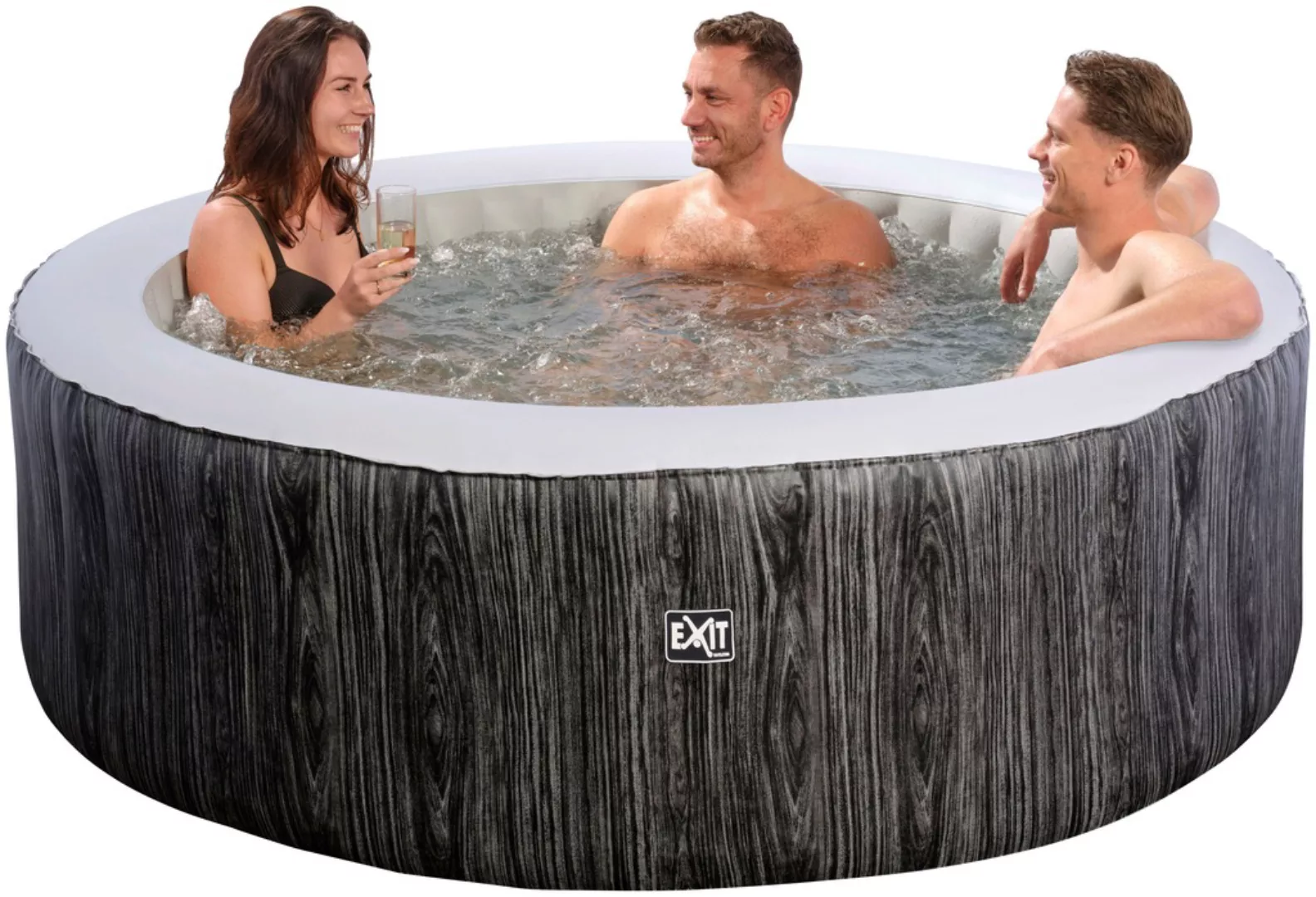 EXIT Whirlpool "Wood Deluxe", für bis zu 4 Personen, dunkelgrau günstig online kaufen