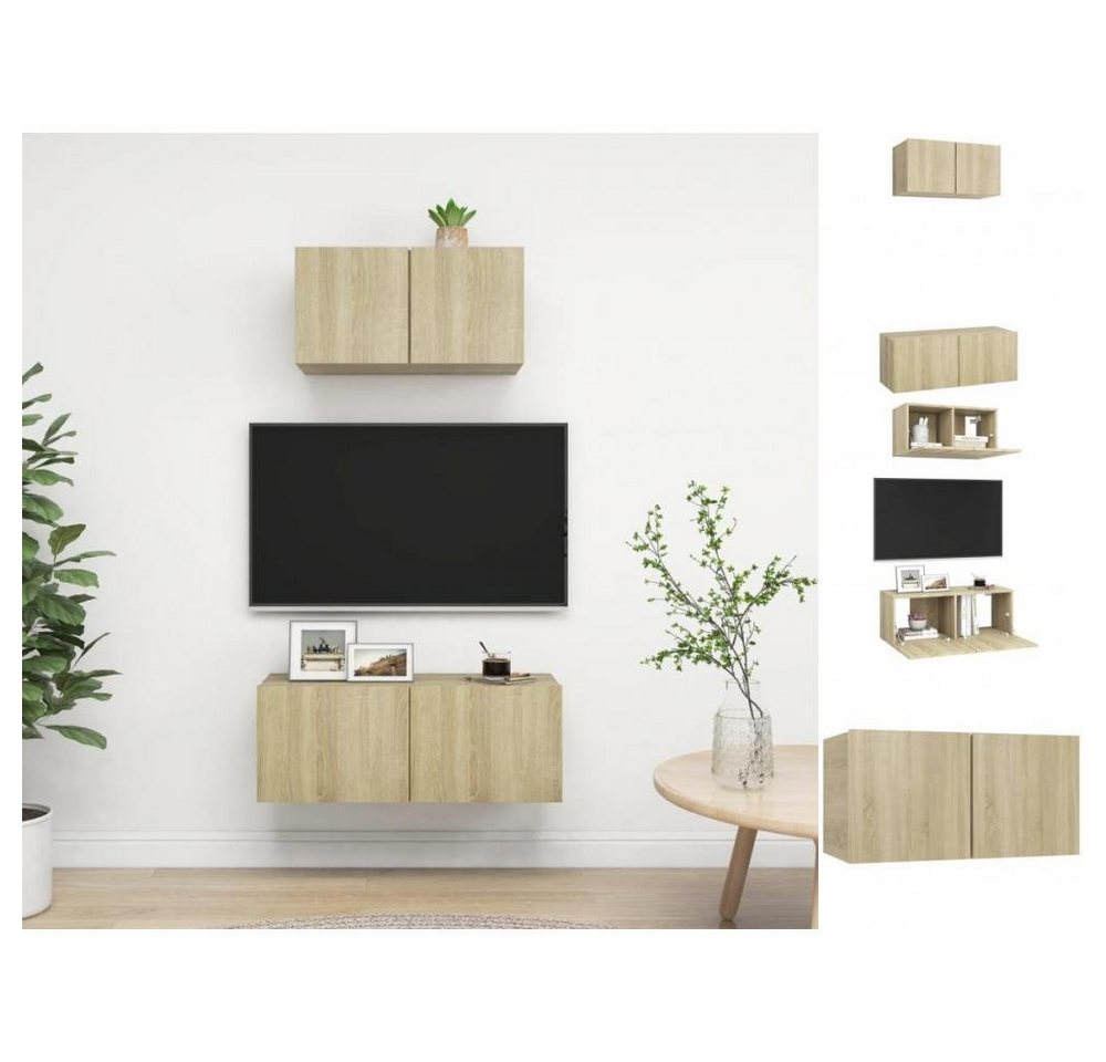 vidaXL Kleiderschrank 2-tlg TV-Schrank-Set Sonoma-Eiche Spanplatte günstig online kaufen