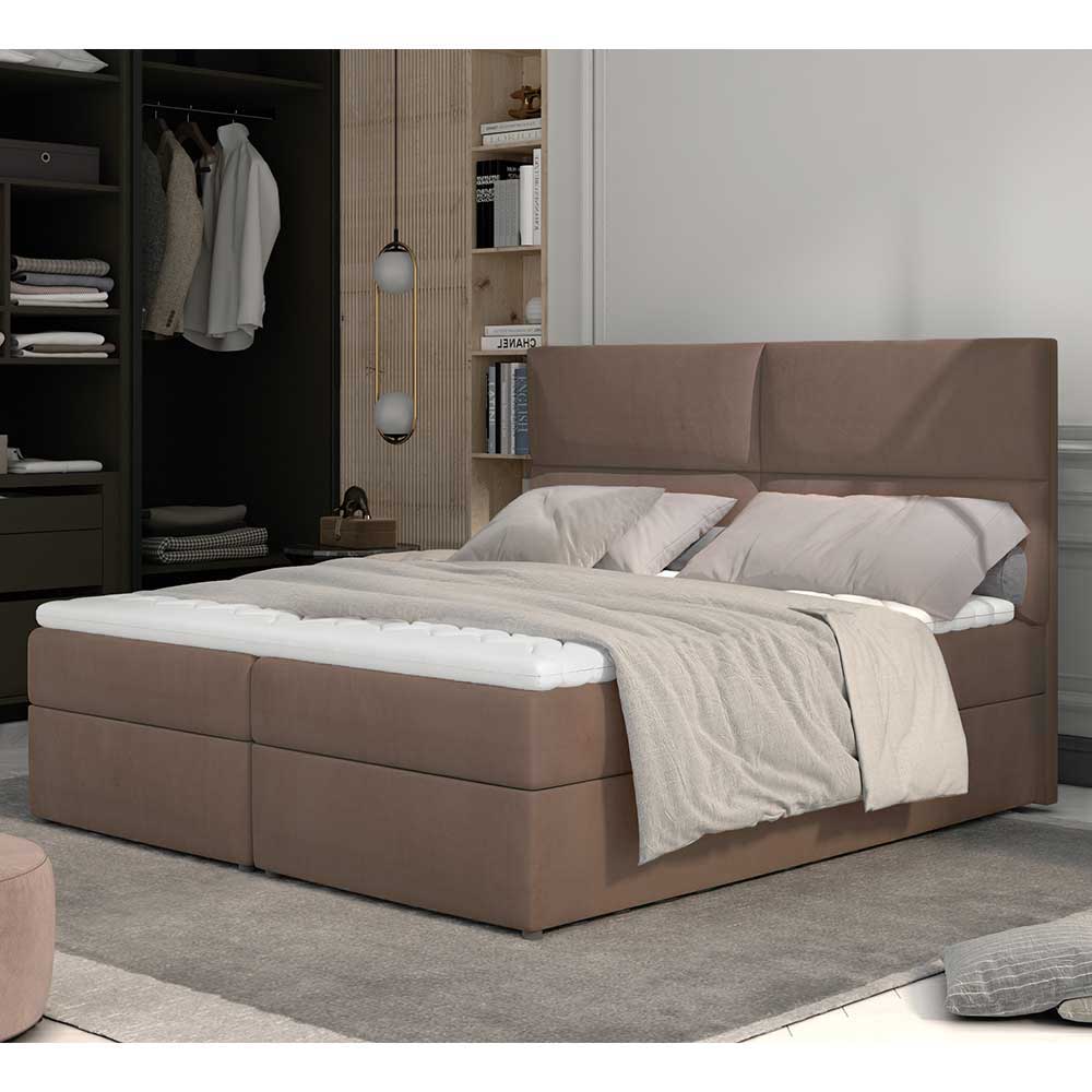 Boxspringbett Stoffbett in Braun aus Samt günstig online kaufen