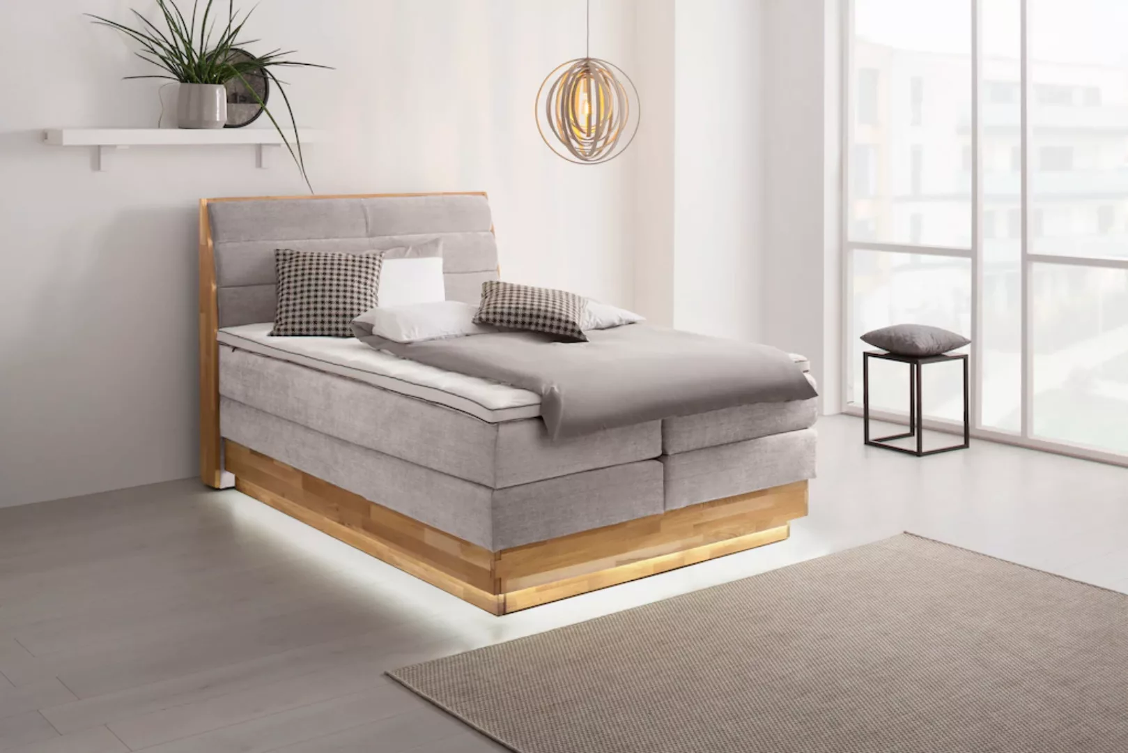 OTTO products Boxspringbett, LED-Beleuchtung, mit zertifizierten, recycelte günstig online kaufen