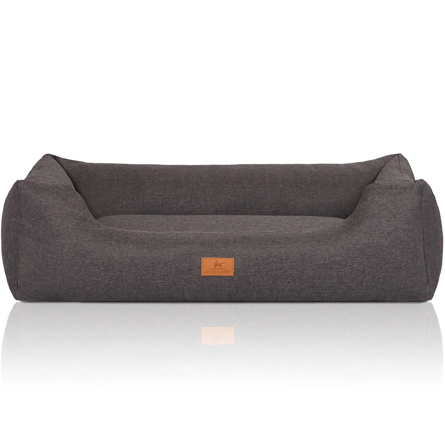 Knuffelwuff Hundebett Lotte Velours XXL 120 x 85cm Grau günstig online kaufen