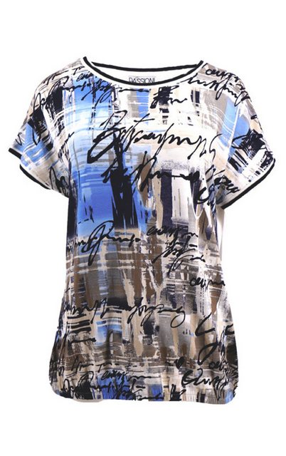 Passioni Print-Shirt Modernes T-Shirt in Blau mit Schriftzügen und Wasserre günstig online kaufen