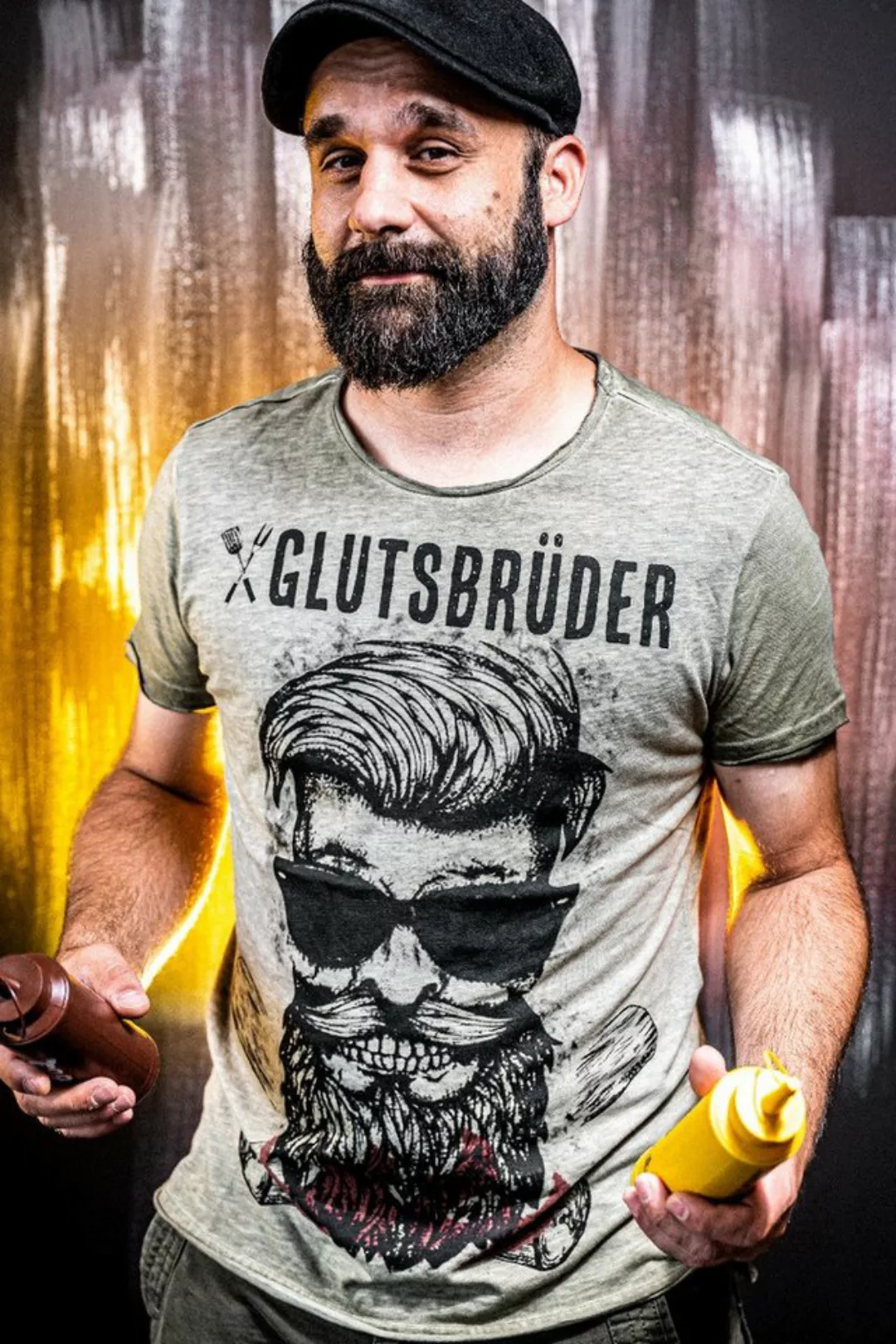 Hangowear Trachtenshirt Shirt Herren - GLUTSBRÜDER - oliv günstig online kaufen