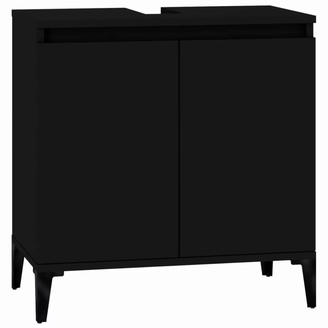 vidaXL Waschbeckenunterschrank Waschbeckenschrank Schwarz 58x33x60 cm günstig online kaufen
