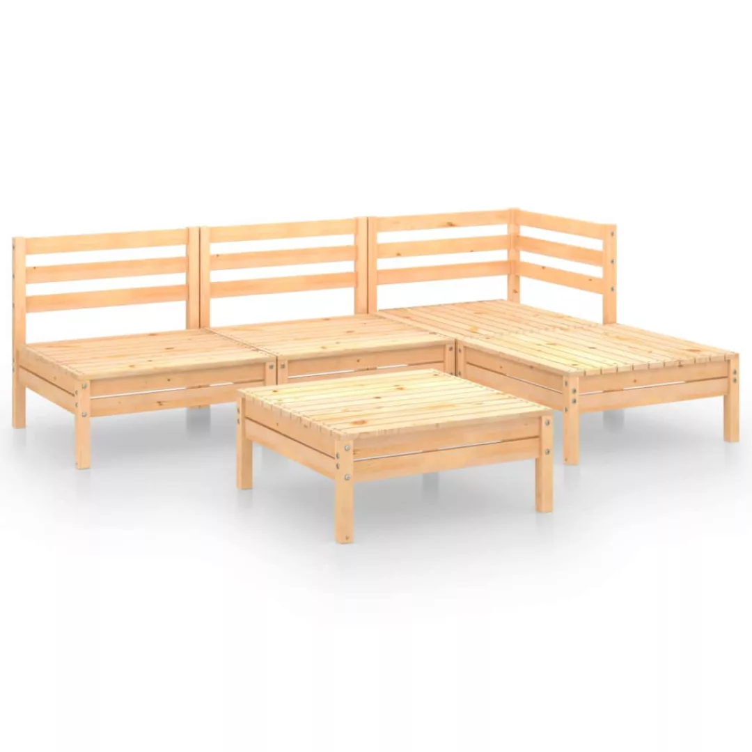 5-tlg. Garten-lounge-set Kiefer Massivholz günstig online kaufen