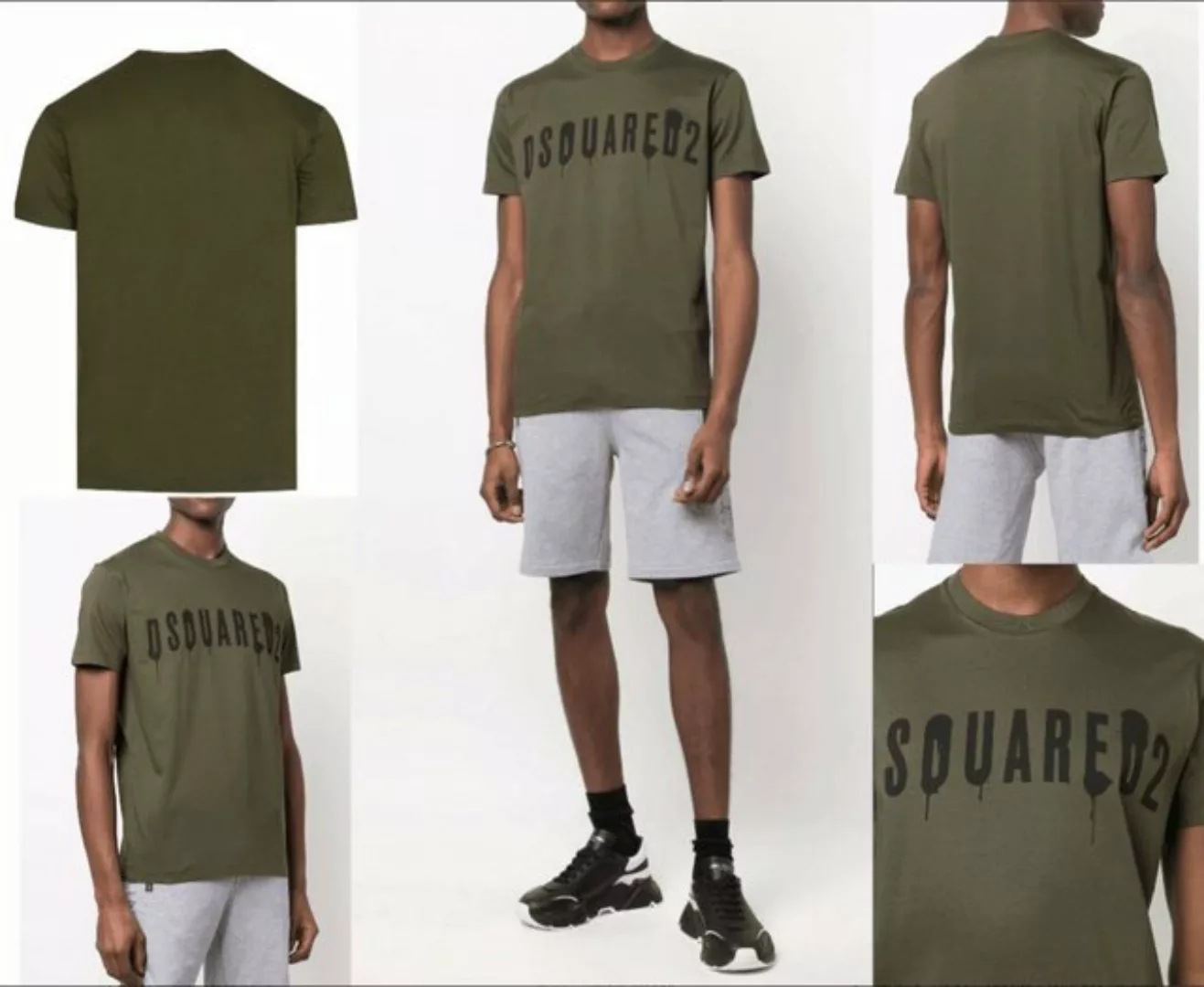 Dsquared2 T-Shirt DSQUARED2 Jeans Army Drip Painted T-Shirt Shirt Logo Cott günstig online kaufen