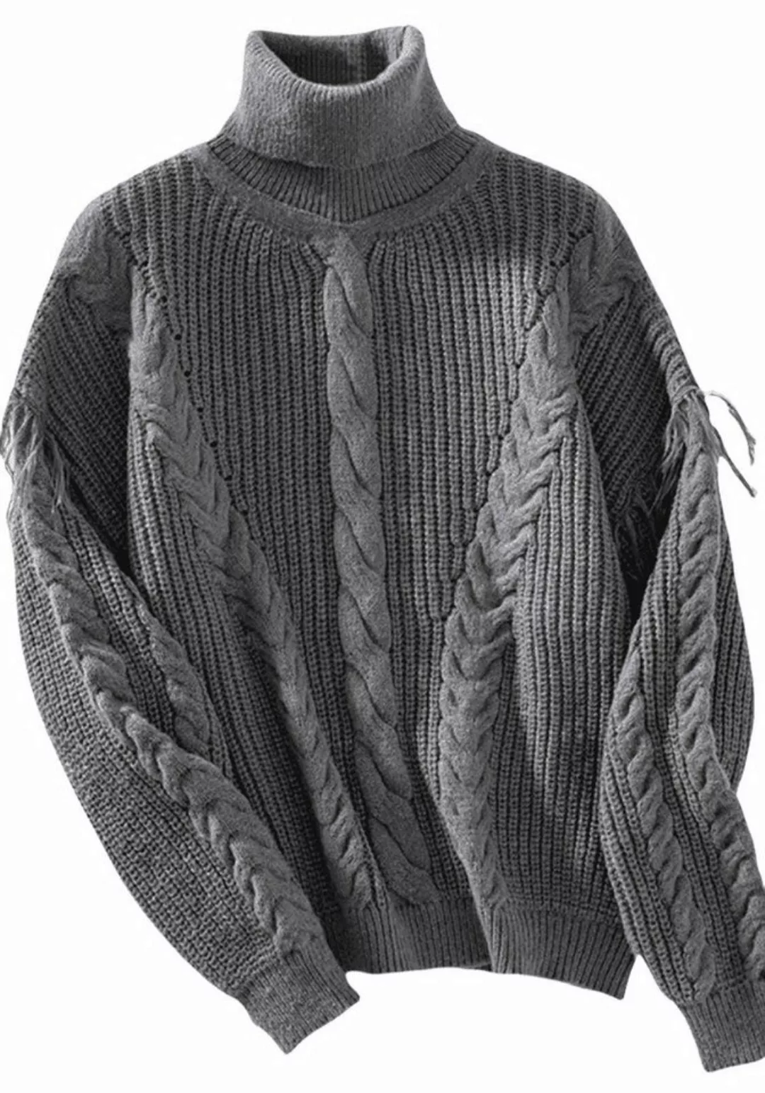 Nebelmeer Strickpullover Retro Langärmliger Strickpullover Lässiger Pullove günstig online kaufen