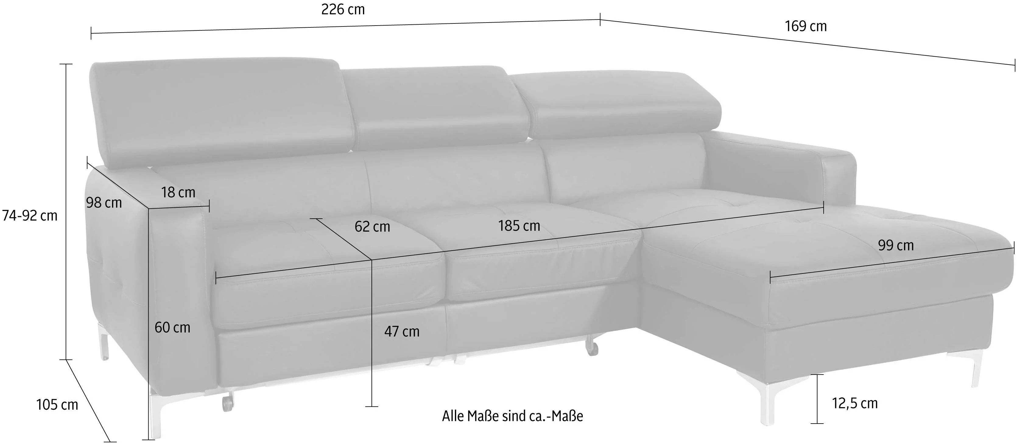 COTTA Ecksofa "Sammy L-Form", wahlweise mit Bettfunktion günstig online kaufen