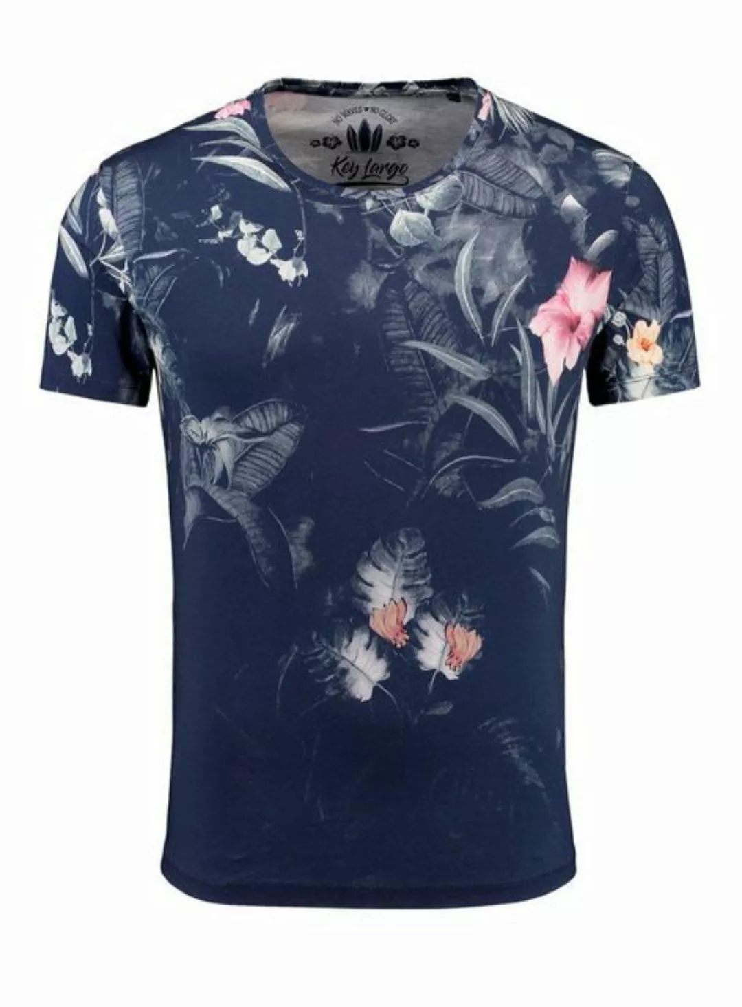 Key Largo T-Shirt Amazonas Hawaii Look Blumenmuster MT00405 Rundhalsauschni günstig online kaufen