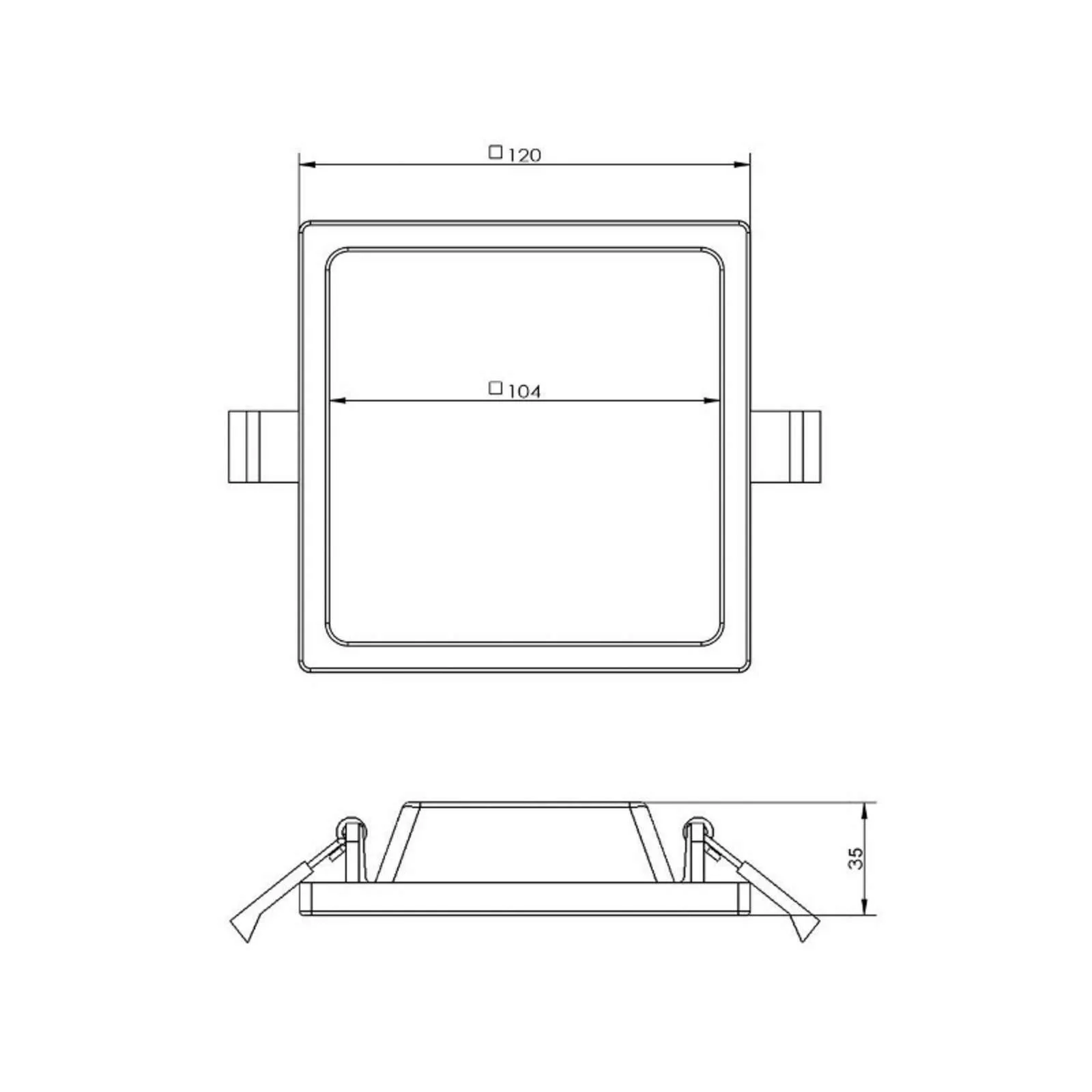 LED-Deckeneinbauleuchte Alya weiß 12x12cm 3.000 K günstig online kaufen