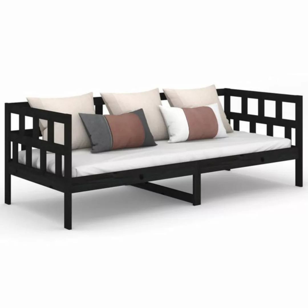 furnicato Bett Tagesbett Schwarz Massivholz Kiefer 80x200 cm günstig online kaufen