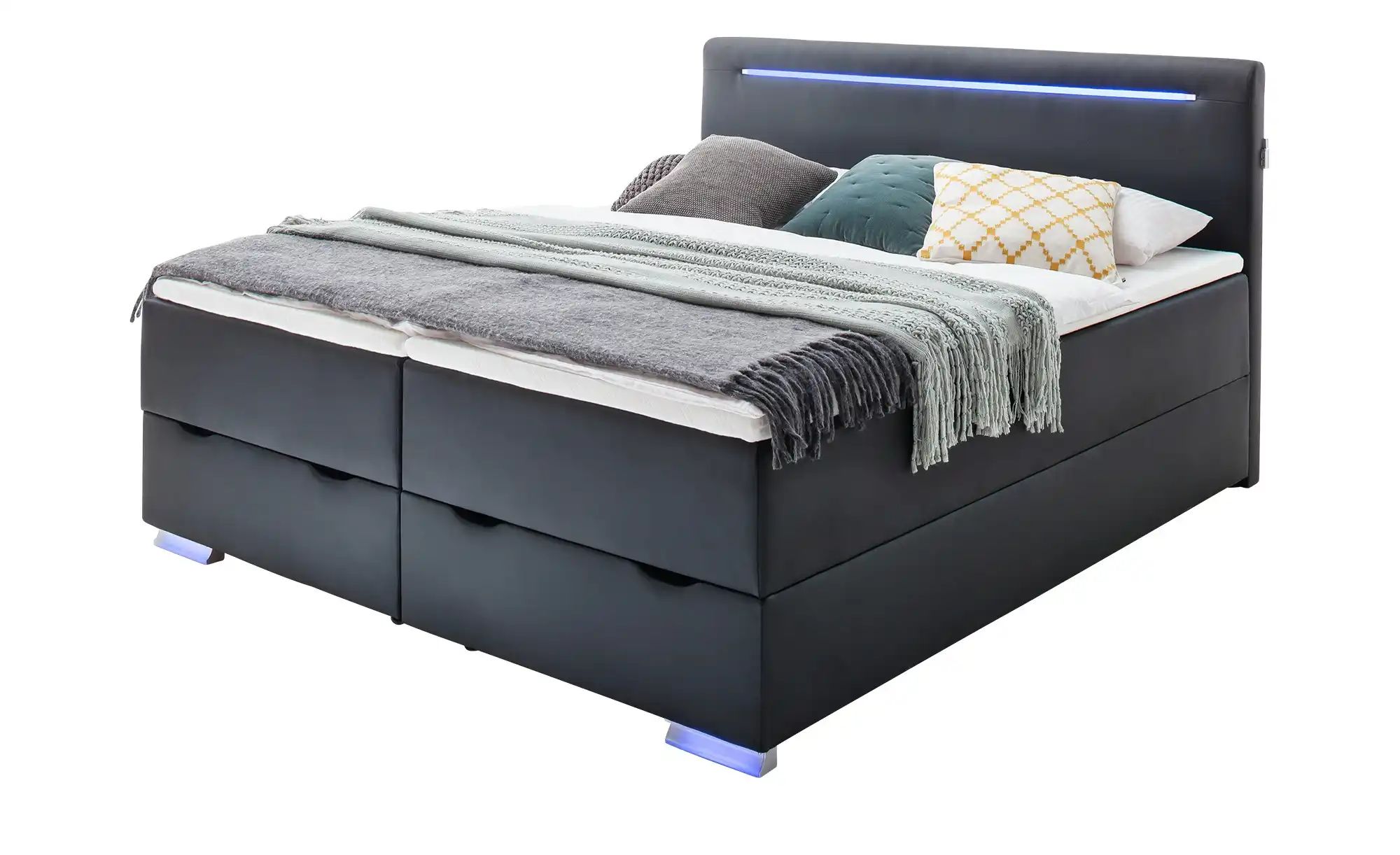 Boxspringbett mit LED-Beleuchtung Knight ¦ schwarz ¦ Maße (cm): B: 183 H: 1 günstig online kaufen