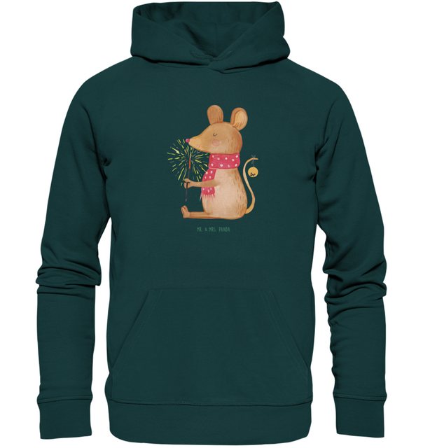 Mr. & Mrs. Panda Hoodie Größe L Maus Weihnachten - Mid Heather Green - Gesc günstig online kaufen