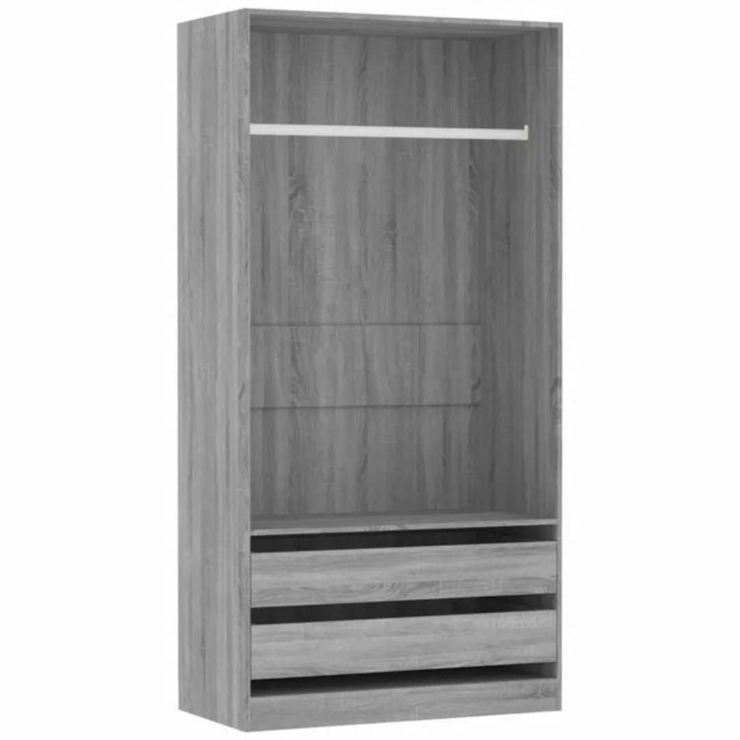 furnicato Kleiderschrank Grau Sonoma 100x50x200 cm Holzwerkstoff günstig online kaufen