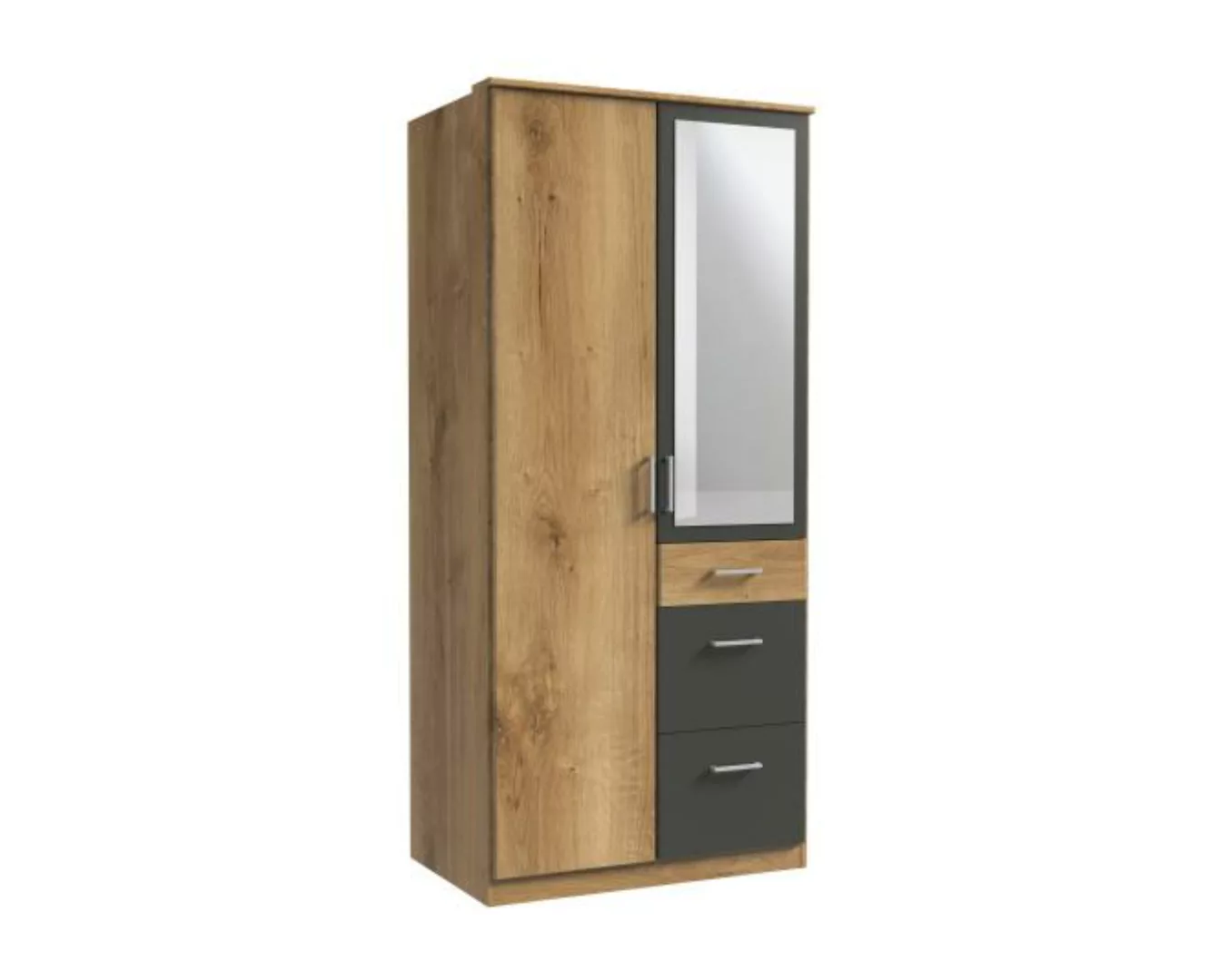 Kleiderschrank 2trg mit 1 Spiegel CLICK von WIMEX braun günstig online kaufen