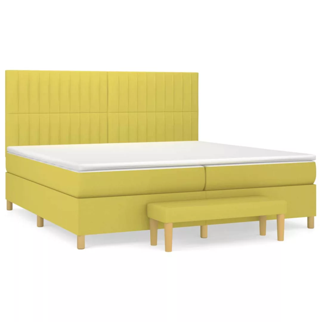 Vidaxl Boxspringbett Mit Matratze Hellgrün 200x200 Cm Stoff günstig online kaufen