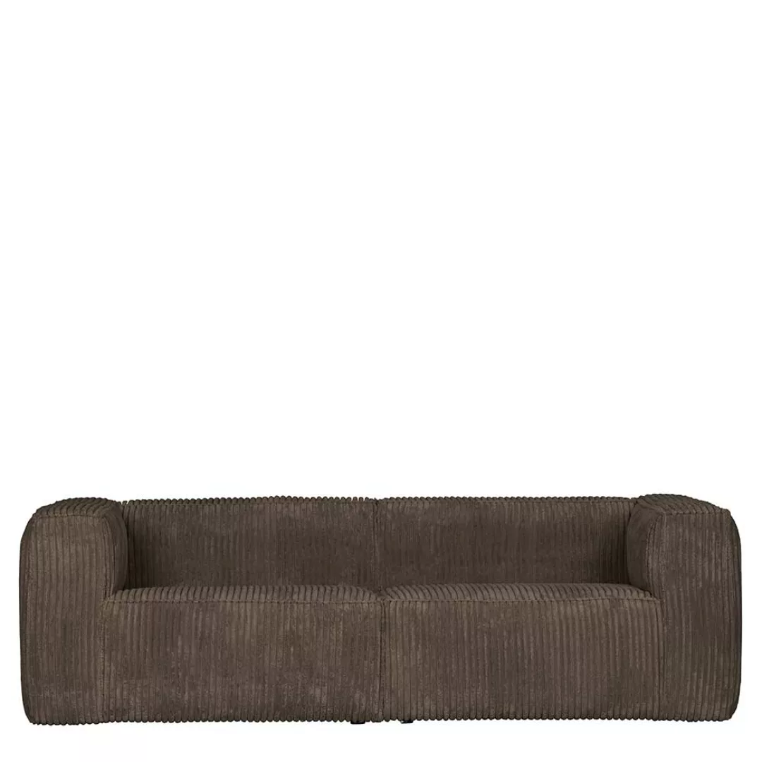 Dreisitzer Sofa modern in Schlammfarben Breitcord Bezug günstig online kaufen