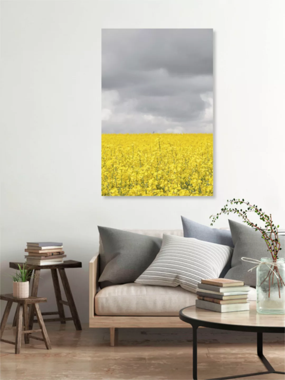 Poster / Leinwandbild - Grey And Yellow Fields günstig online kaufen