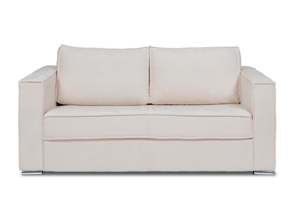 Schlafsofa mit Matratze 3-Sitzer - Strukturstoff - Beige - Liegefläche 140 günstig online kaufen