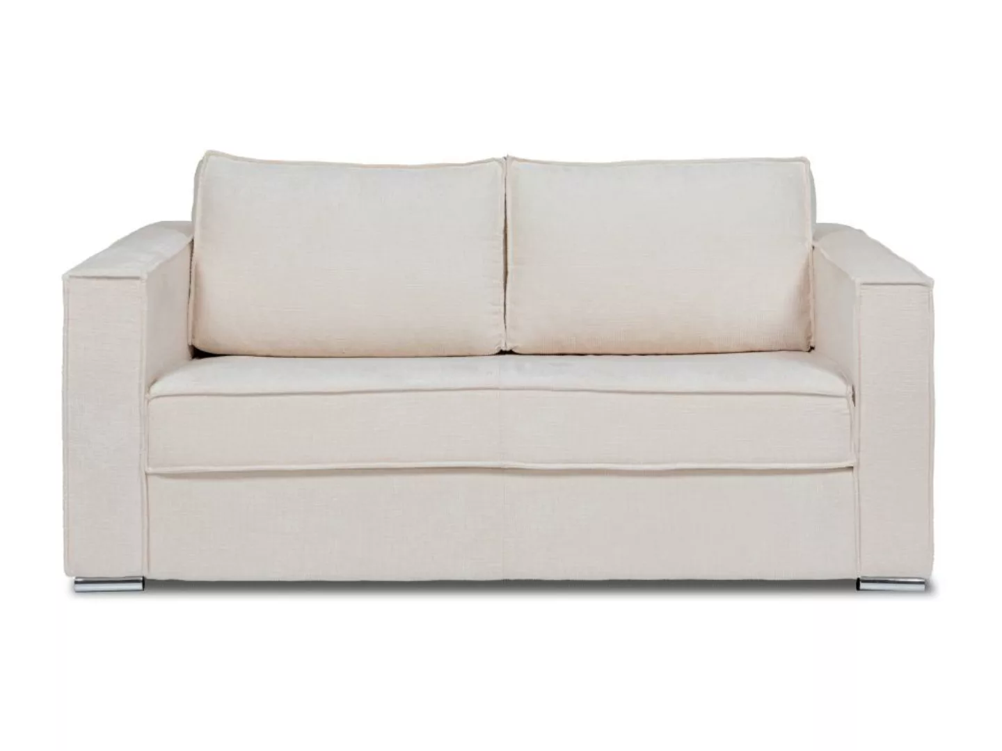 Schlafsofa mit Matratze 3-Sitzer - Strukturstoff - Beige - Liegefläche 140 günstig online kaufen