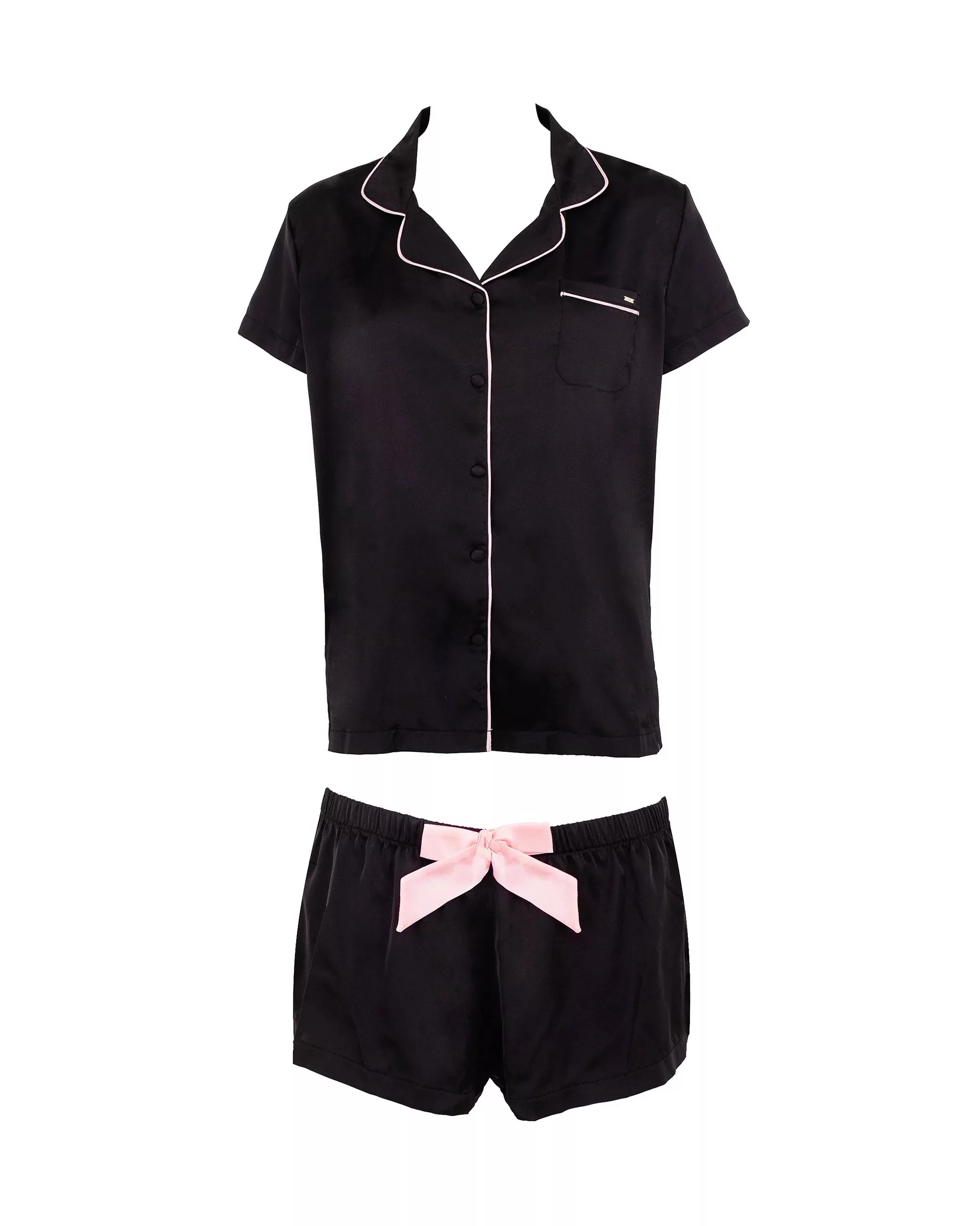 Bluebella Abigail Set Aus Shirt und Shorts Schwarz/Rosa günstig online kaufen