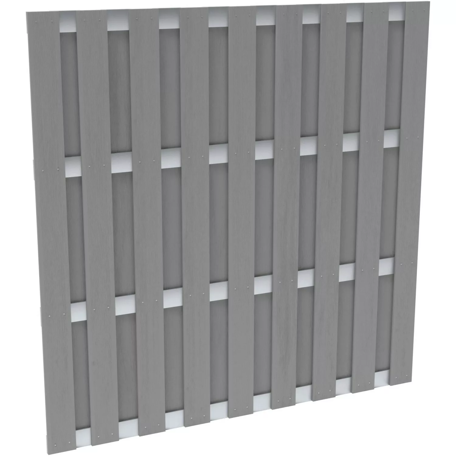 Sichtschutzzaun-Element WPC Aluminium Hellgrau 180 cm x 180 cm günstig online kaufen