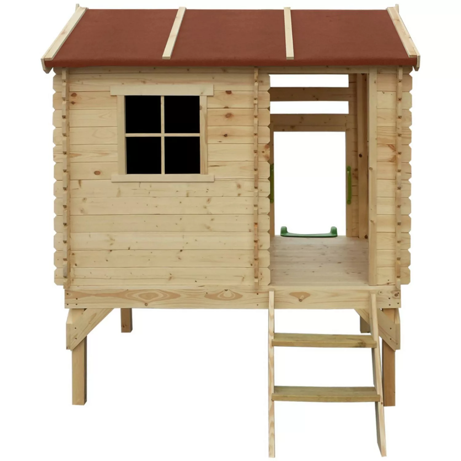 Timbela Kinderspielhaus Holz M501C 1,1 m² auf Stelzen mit Leiter und Rutsch günstig online kaufen