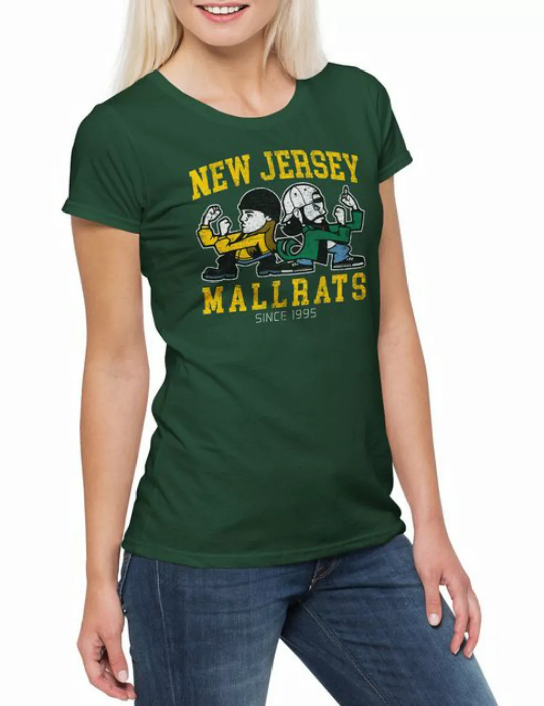 Urban Backwoods Print-Shirt New Jersey Mallrats Damen T-Shirt Jay and Nerd günstig online kaufen