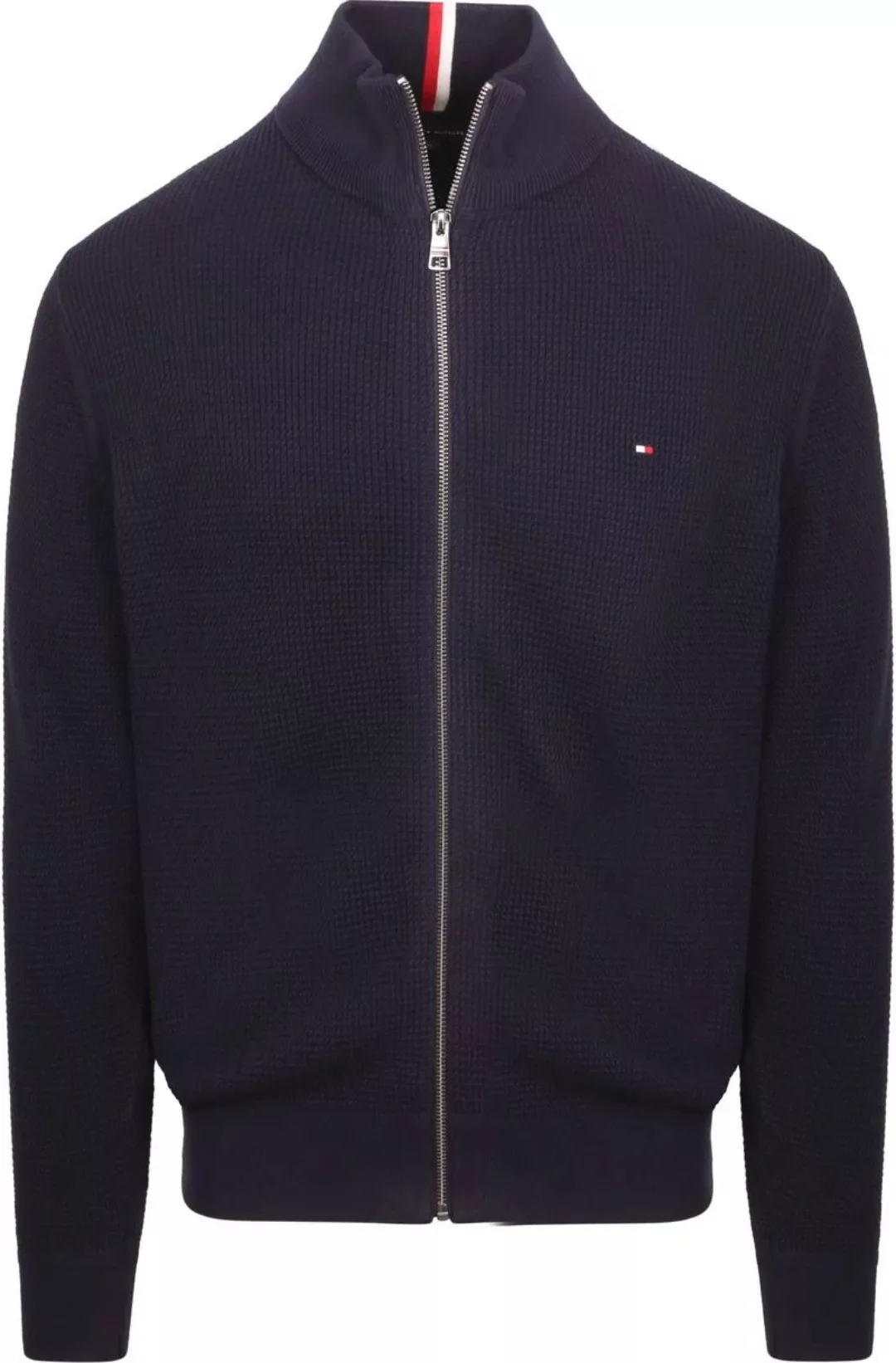 Tommy Hilfiger Strickjacke Struktur Navy  - Größe M günstig online kaufen